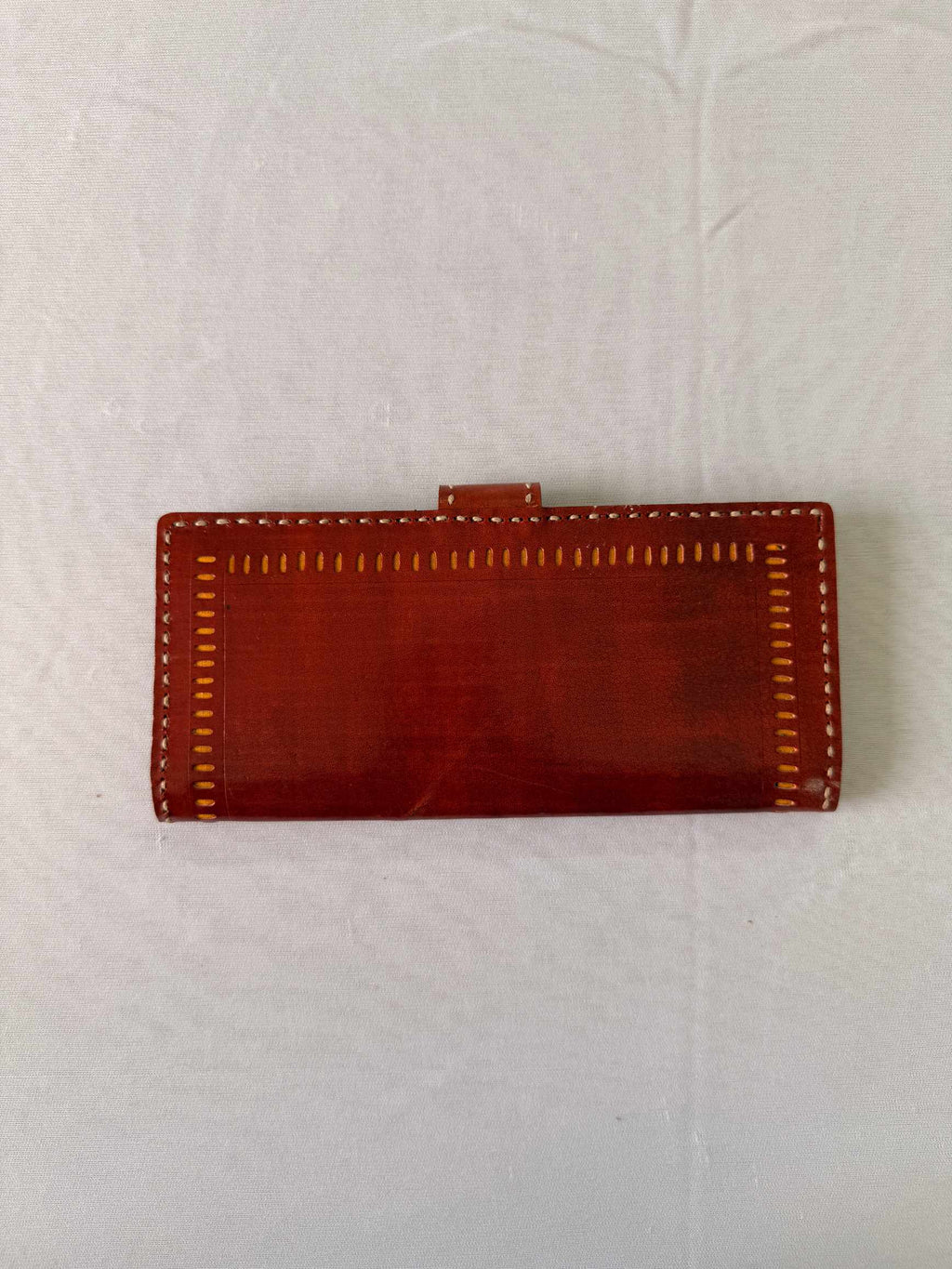 Brown Punching Flap Leather Wallet