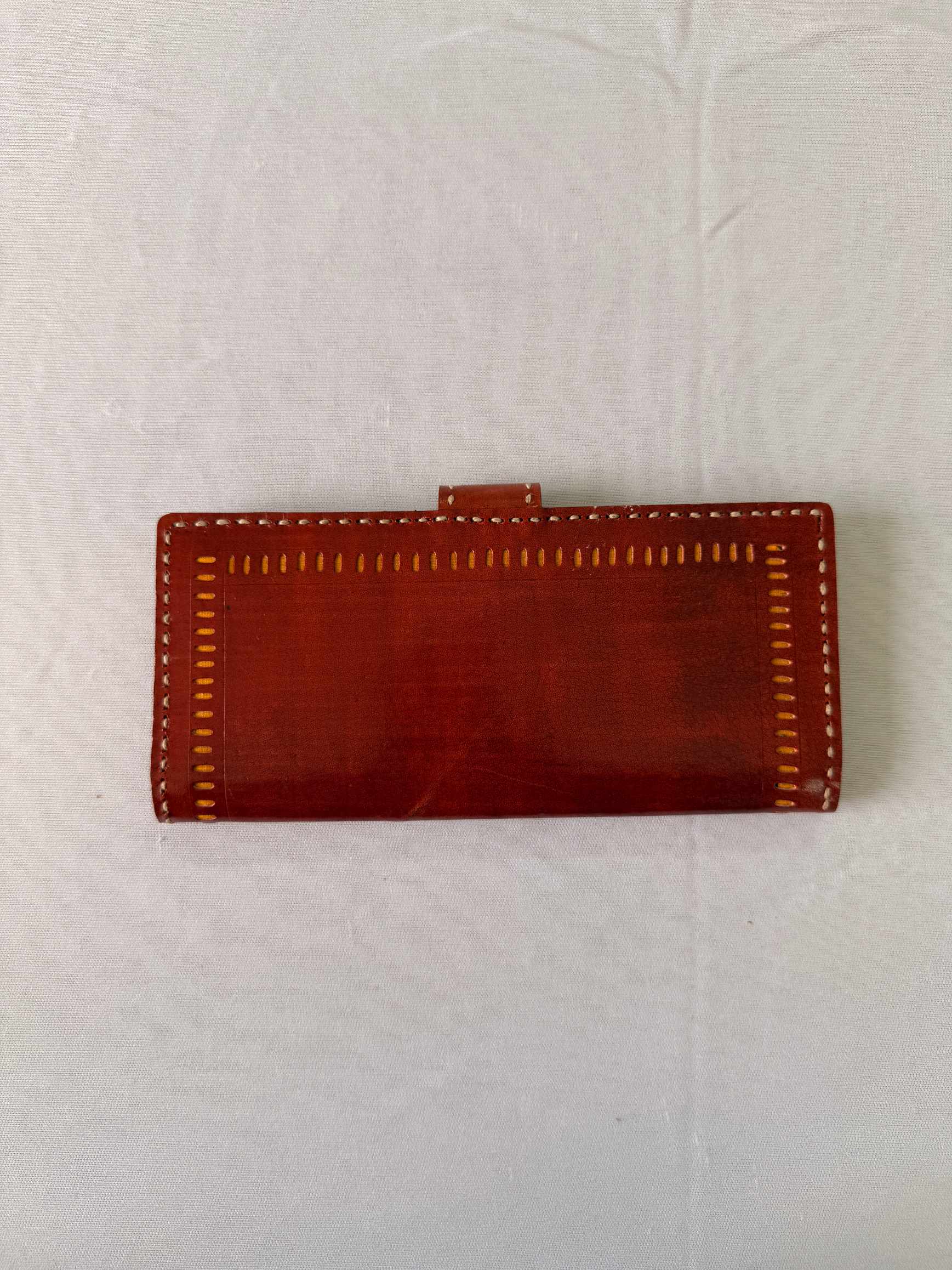 Brown Punching Flap Leather Wallet