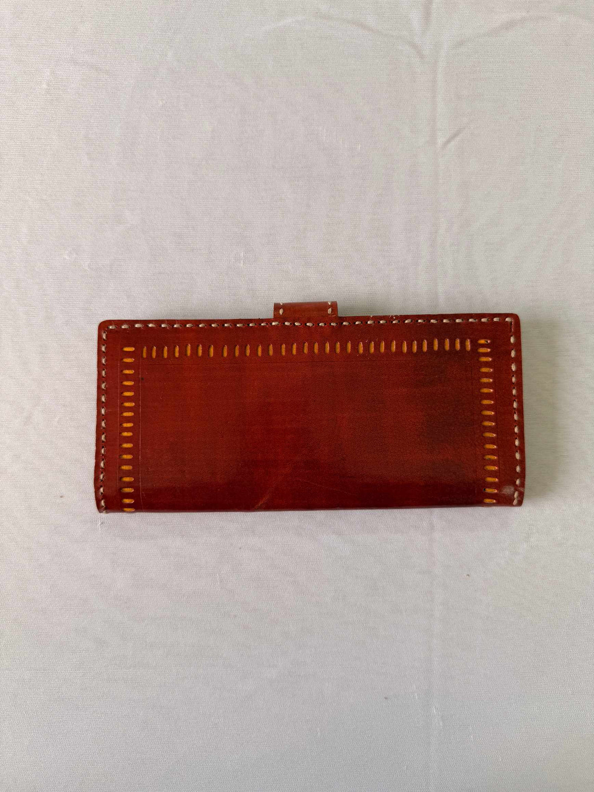 Brown Punching Flap Leather Wallet