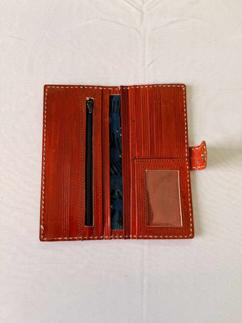 Brown Punching Flap Leather Wallet