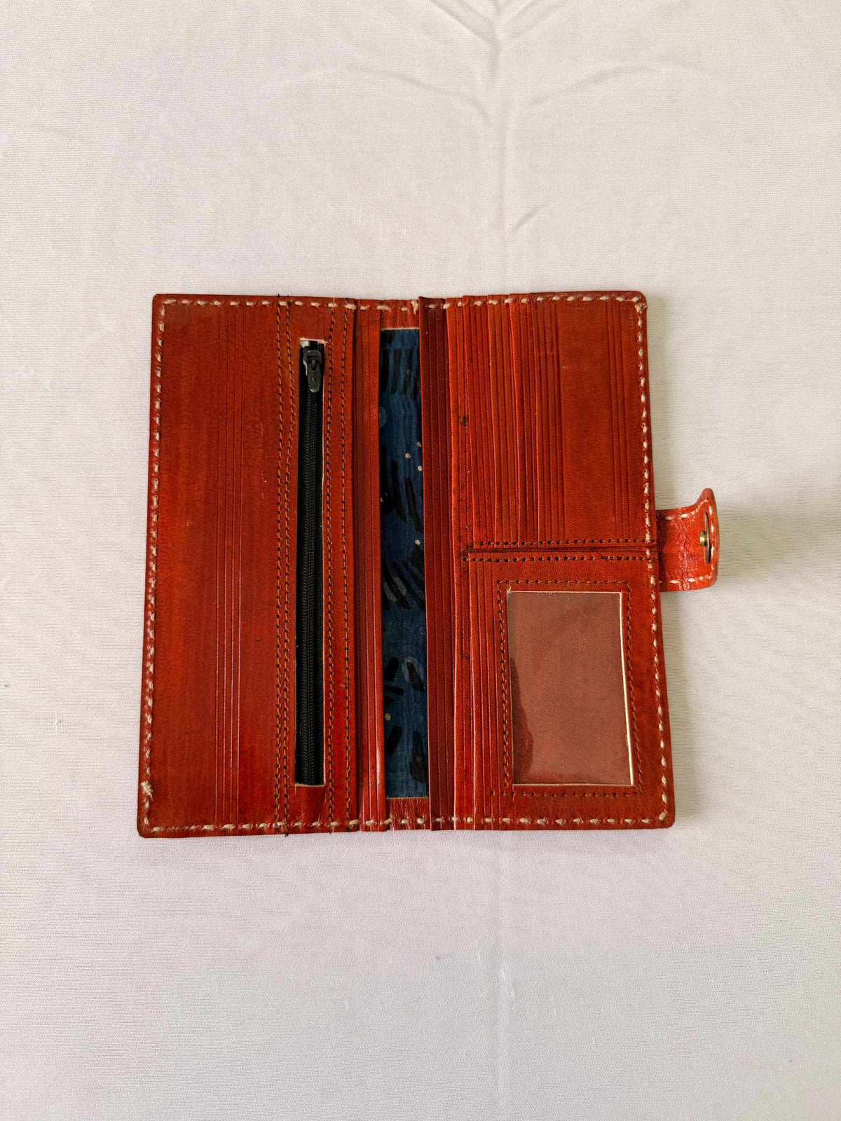 Brown Punching Flap Leather Wallet