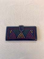 Blue Punching Flap Leather Wallet