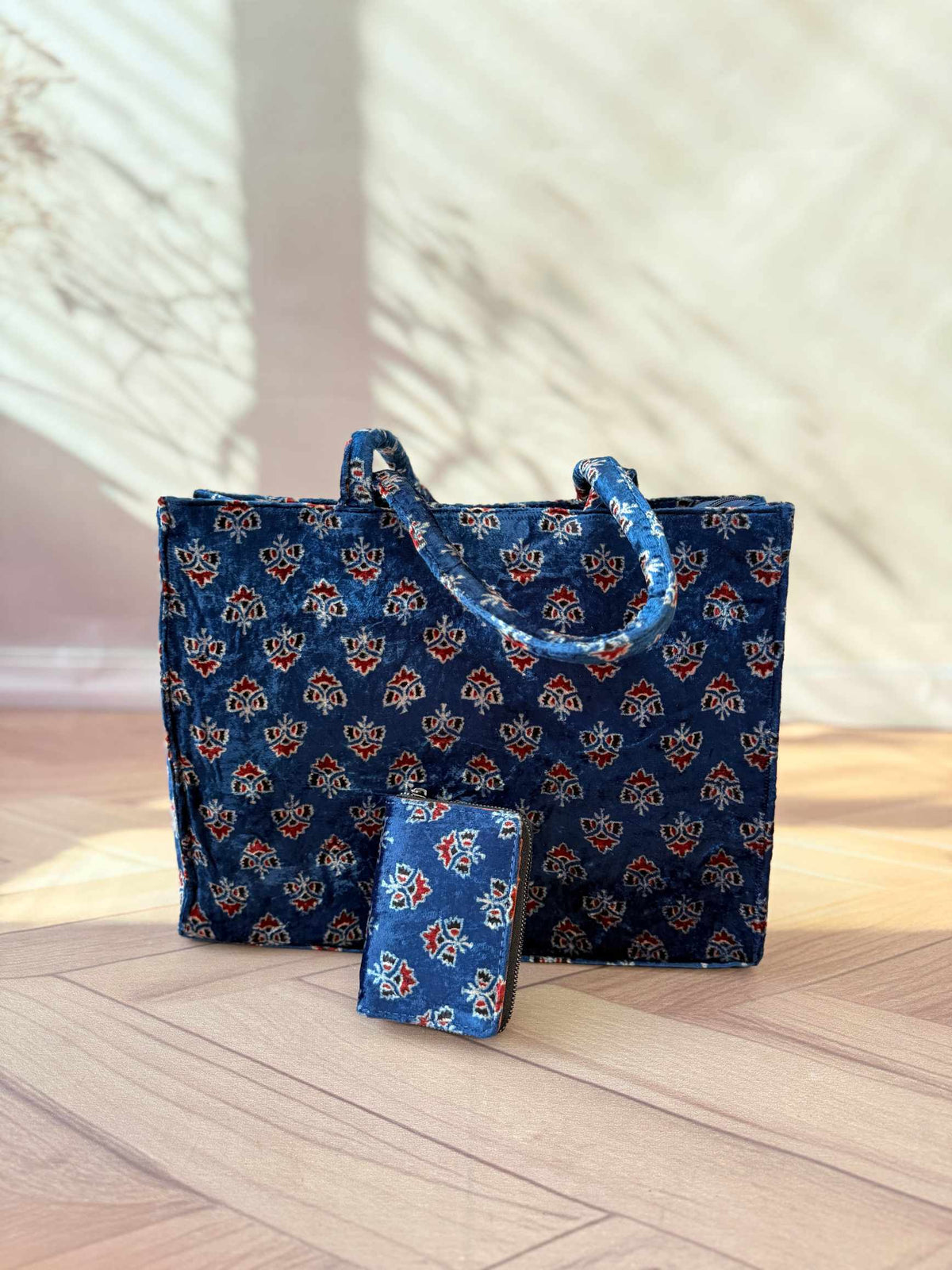 Welvet Ajarakh Tote Bag & Wallet Combo