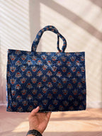 Welvet Ajarakh Tote Bag & Wallet Combo