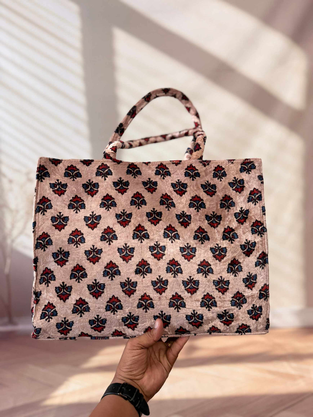 Welvet Ajarakh Tote Bag & Wallet Combo