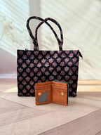 Welvet Ajarakh Tote Bag & Wallet Combo