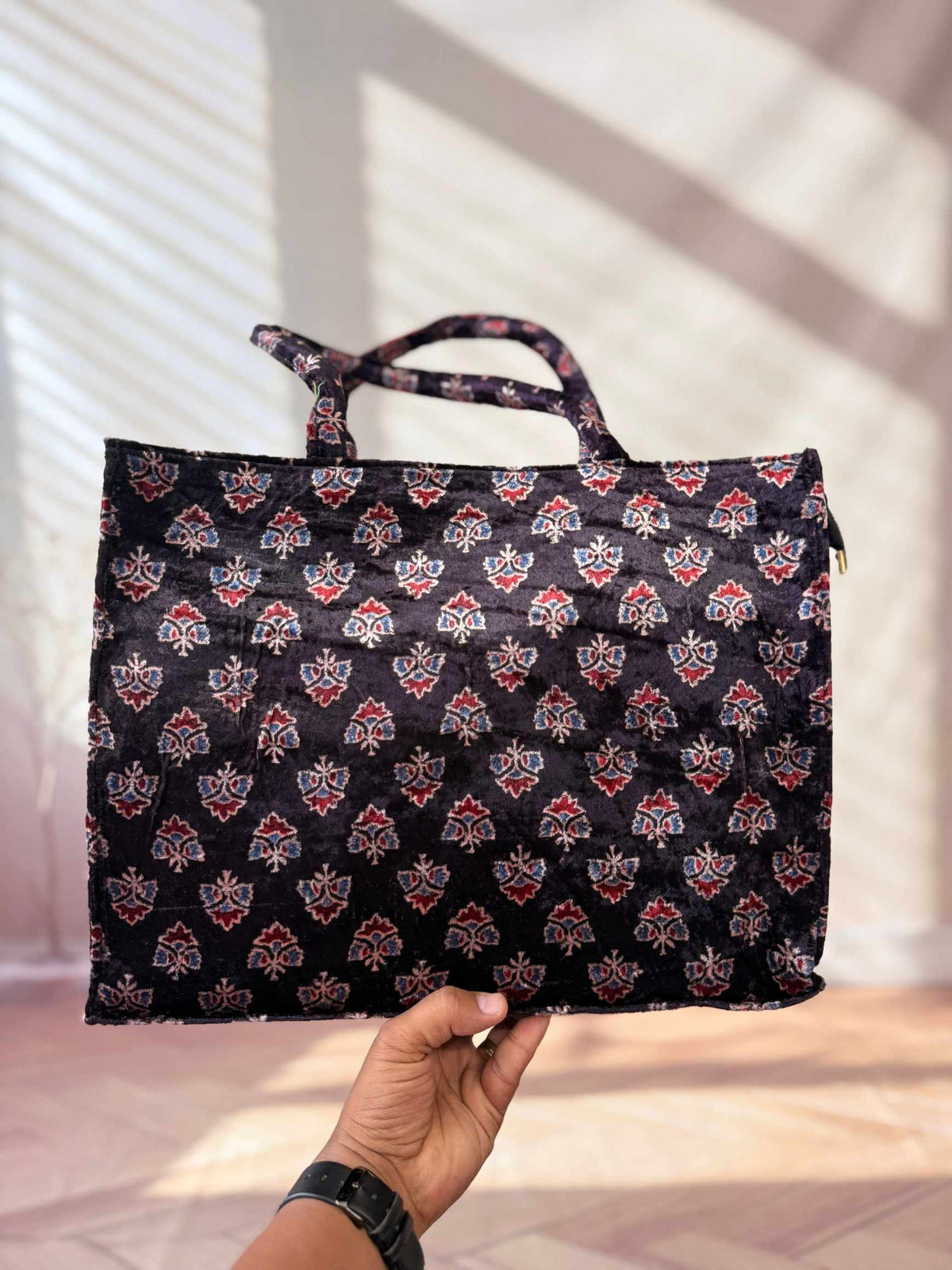 Welvet Ajarakh Tote Bag & Wallet Combo