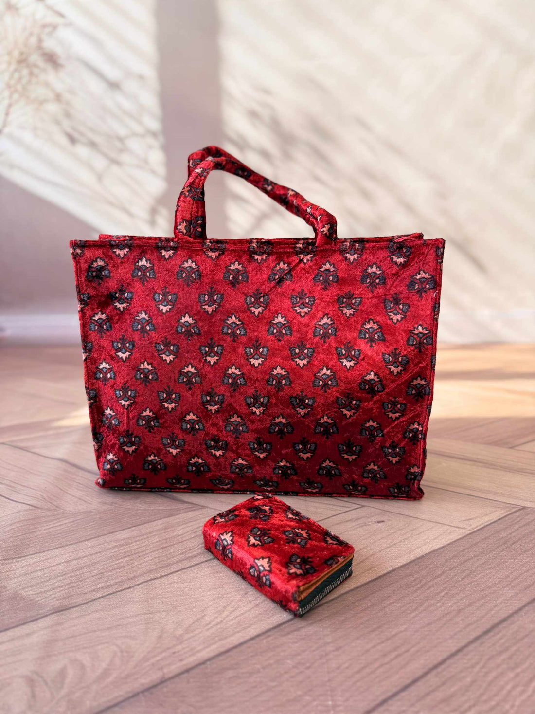Welvet Ajarakh Tote Bag & Wallet Combo