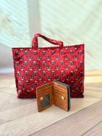 Welvet Ajarakh Tote Bag & Wallet Combo