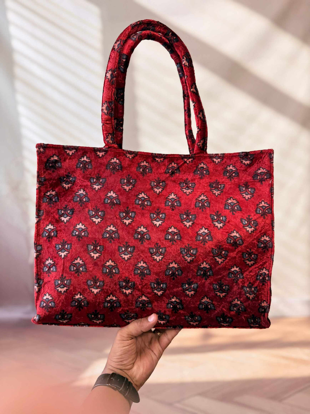 Welvet Ajarakh Tote Bag & Wallet Combo