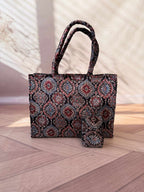 Welvet Ajarakh Tote Bag & Wallet Combo