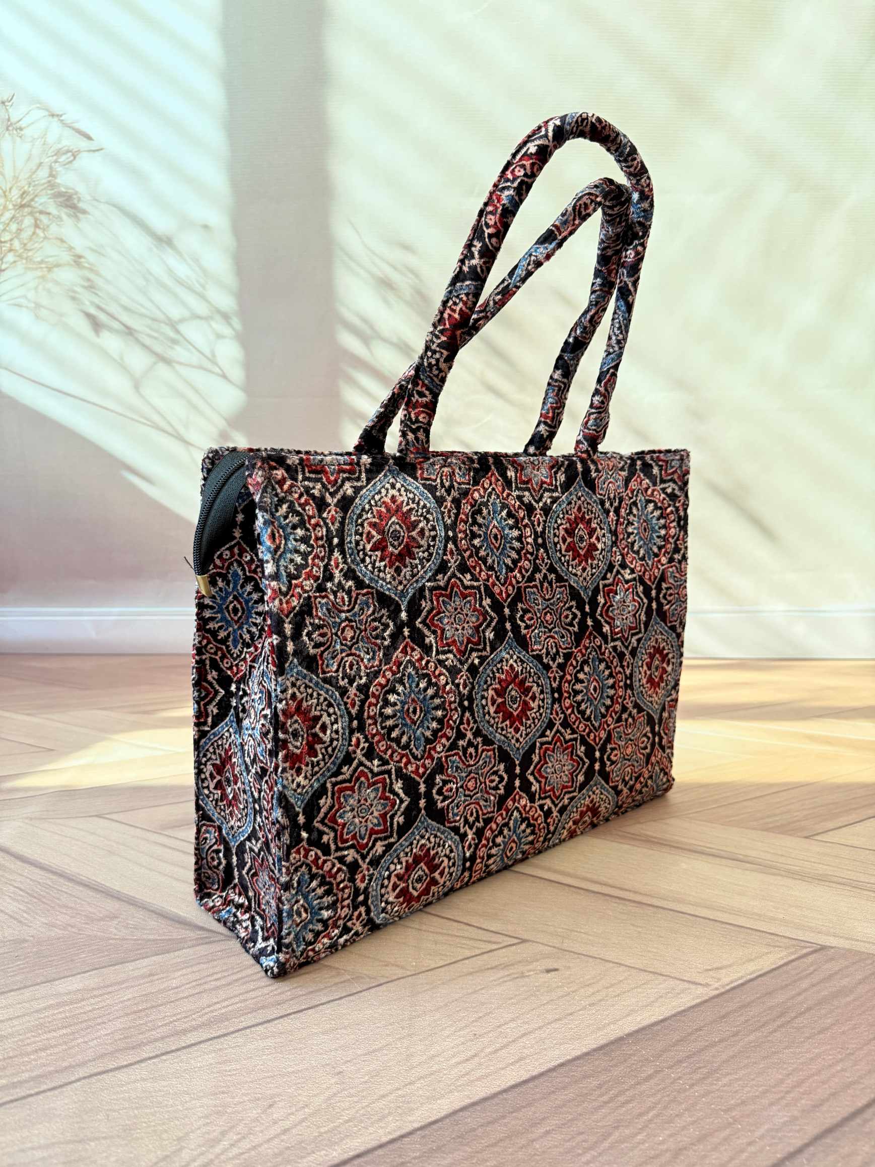 Welvet Ajarakh Tote Bag & Wallet Combo