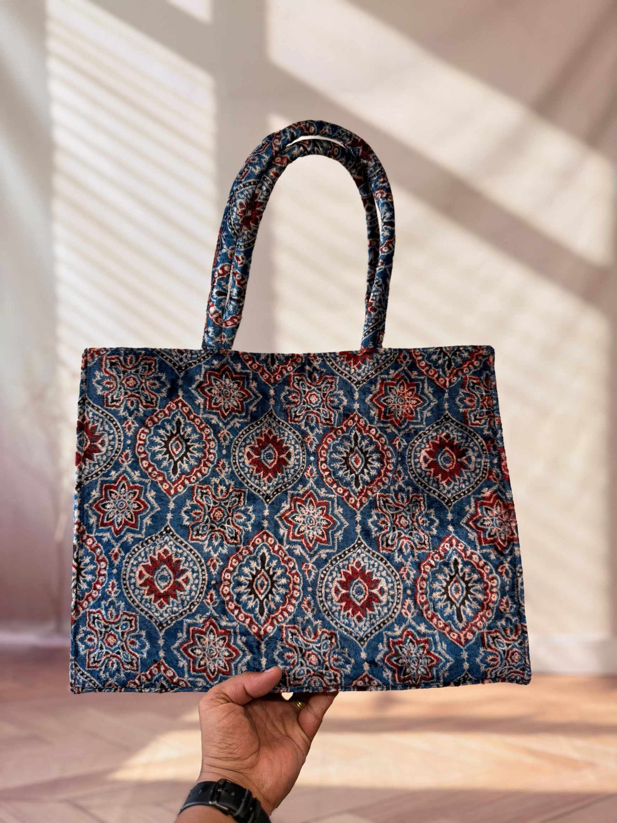 Welvet Ajarakh Tote Bag & Wallet Combo