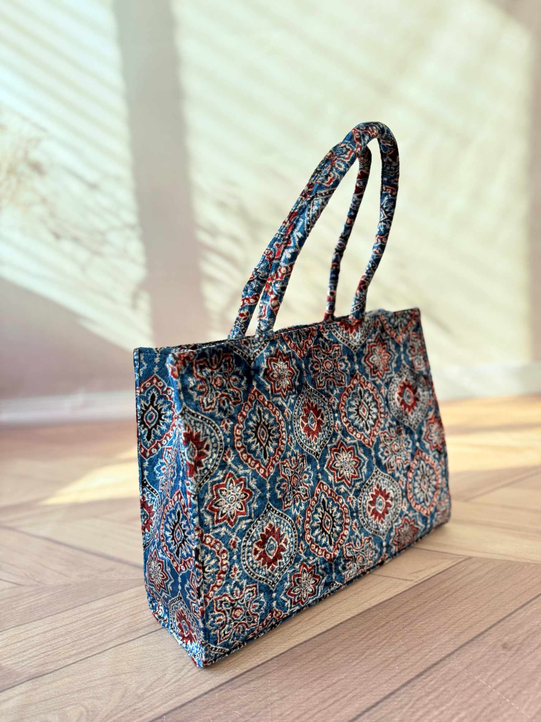 Welvet Ajarakh Tote Bag & Wallet Combo