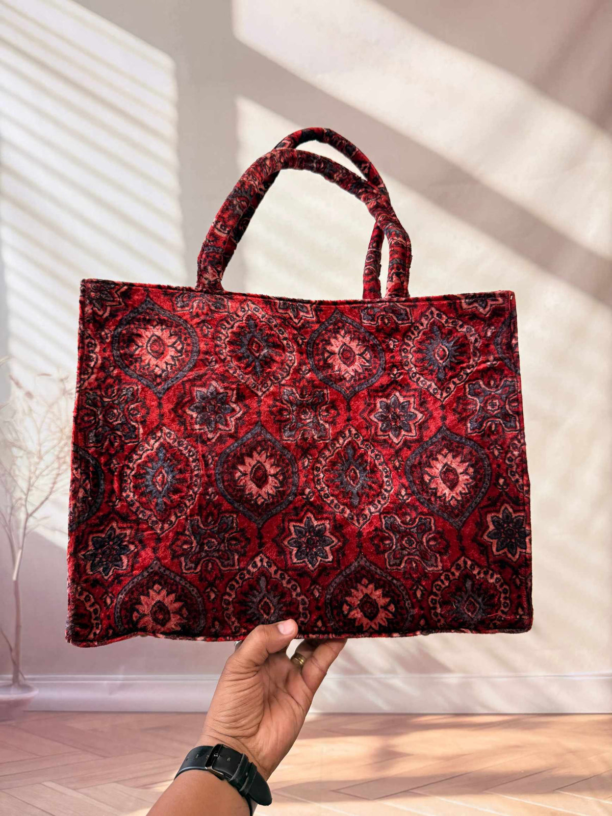 Welvet Ajarakh Tote Bag & Wallet Combo