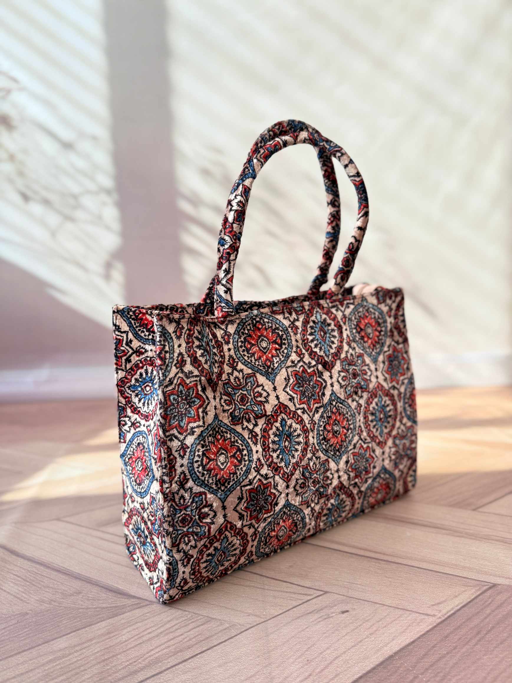 Welvet Ajarakh Tote Bag & Wallet Combo