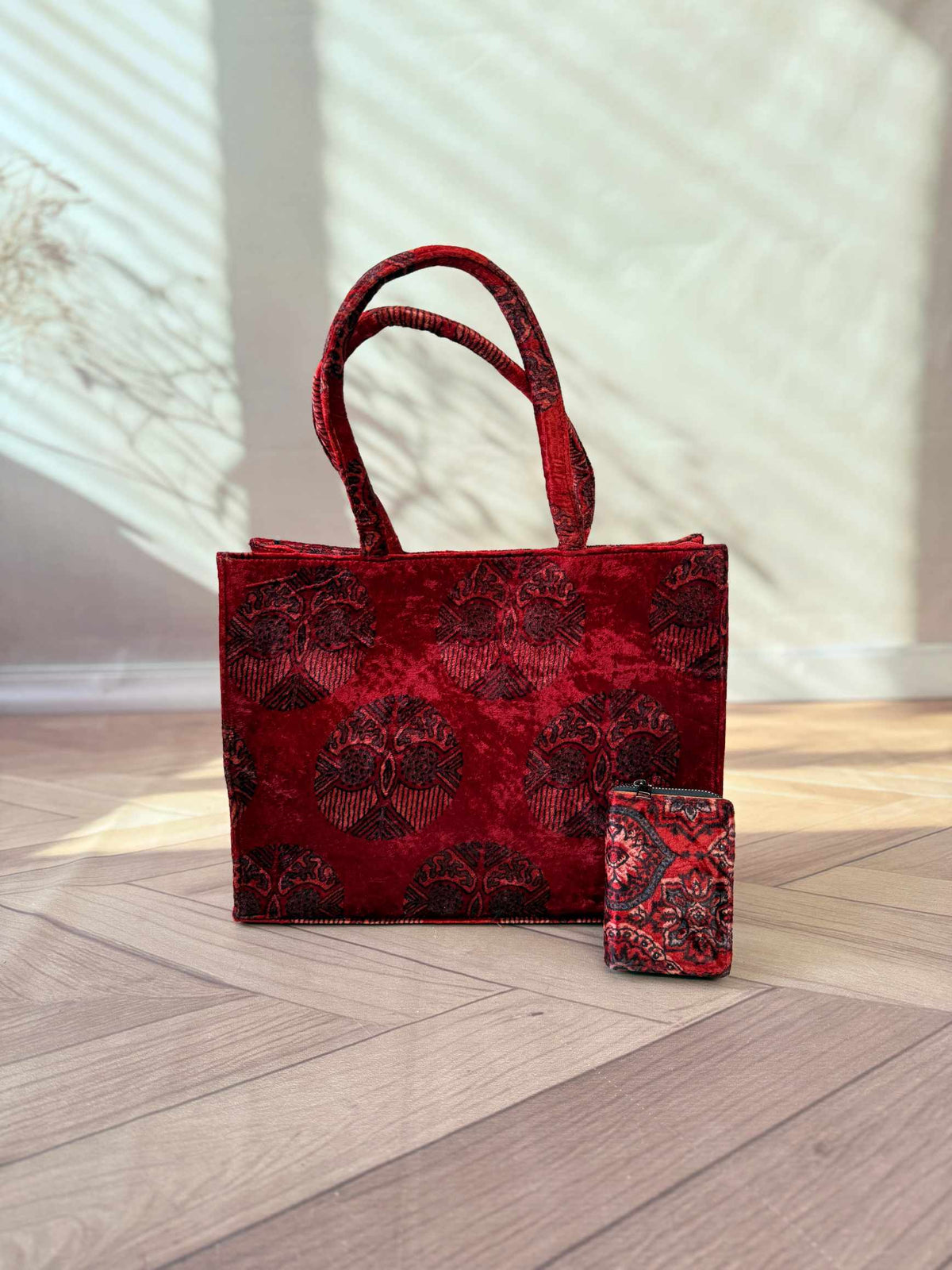Welvet Ajarakh Tote Bag & Wallet Combo