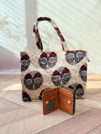 Welvet Ajarakh Tote Bag & Wallet Combo