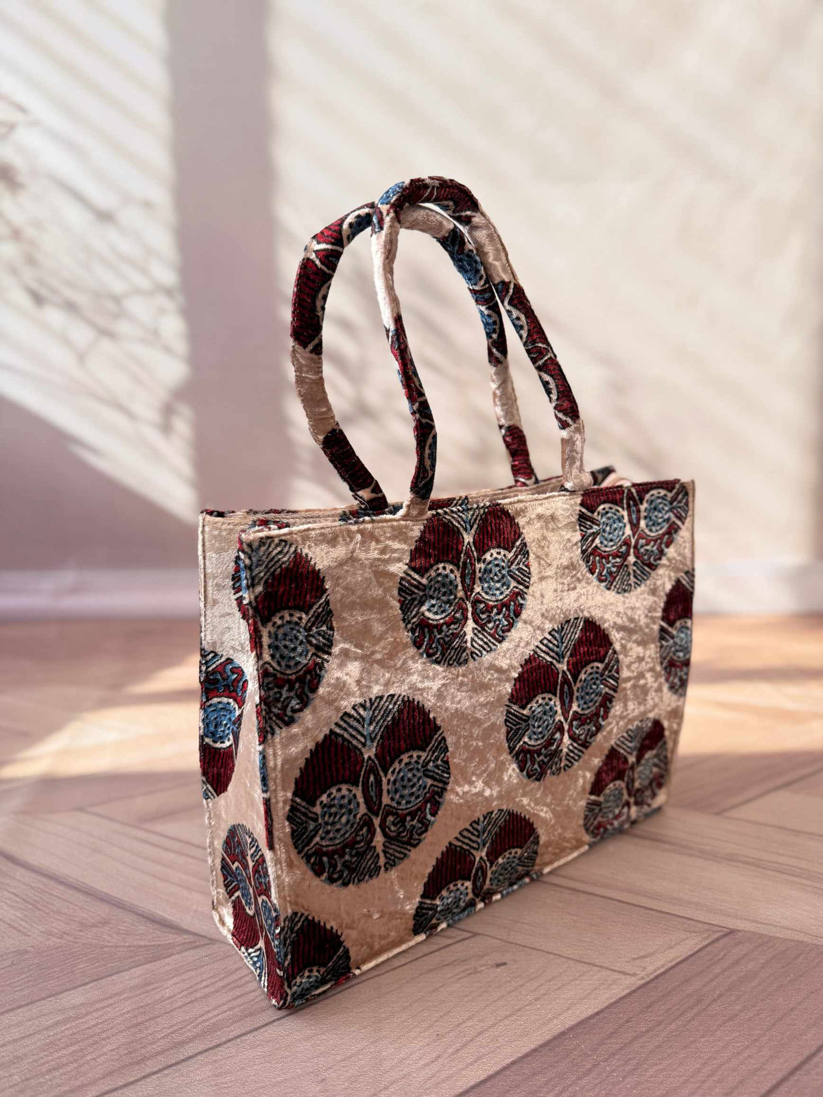 Welvet Ajarakh Tote Bag & Wallet Combo