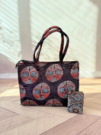 Welvet Ajarakh Tote Bag & Wallet Combo