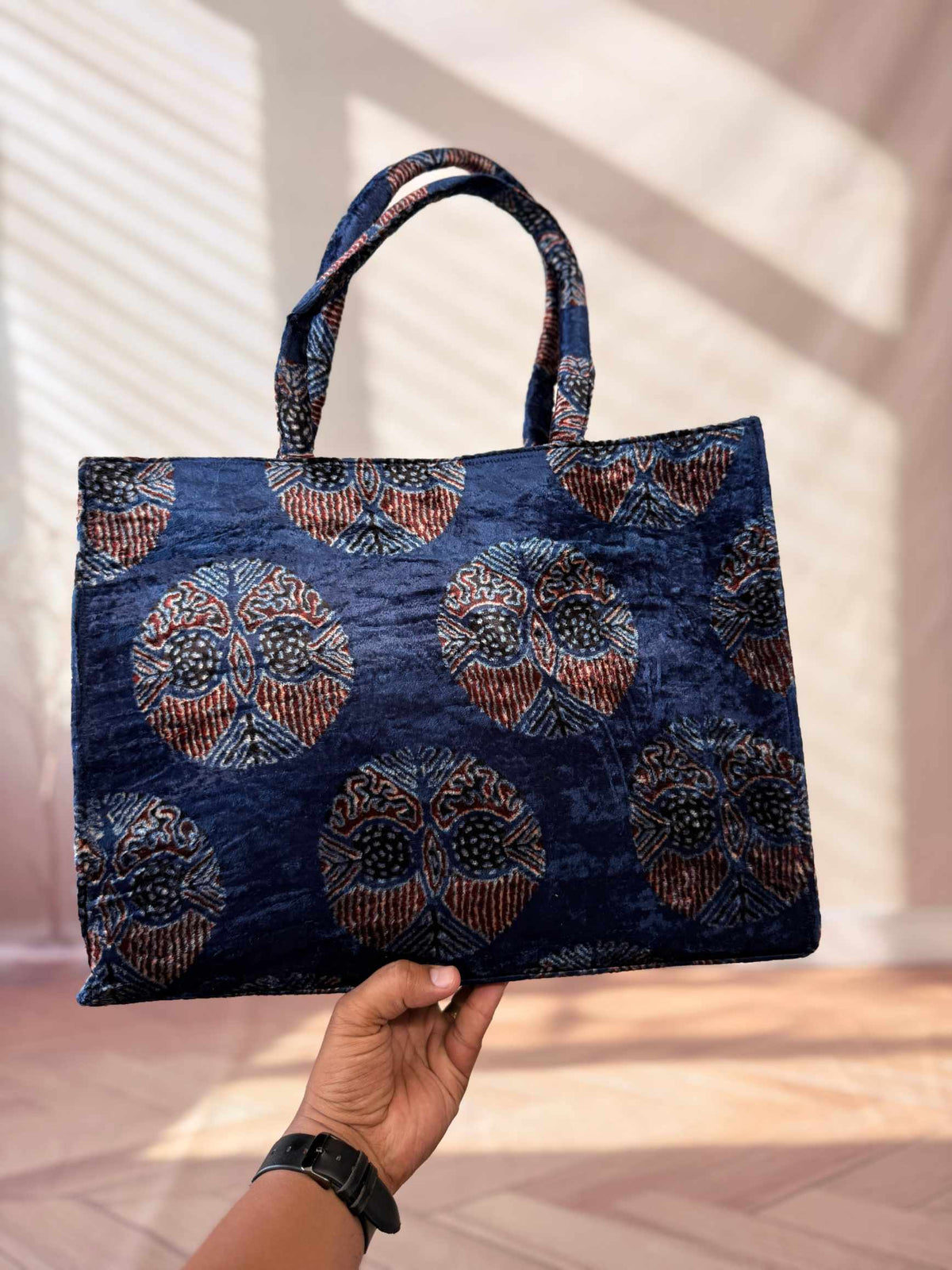 Welvet Ajarakh Tote Bag & Wallet Combo