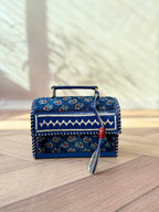 Indigo Ajarakh Velvet - The Hut Bag