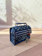 Indigo Ajarakh Velvet - The Hut Bag