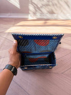 Indigo Ajarakh Velvet - The Hut Bag