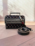 Black Ajarakh Velvet - The Hut Bag