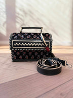 Black Ajarakh Velvet - The Hut Bag