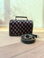 Black Ajarakh Velvet - The Hut Bag