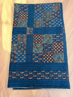 Handcrafted Ajarakh Patchwork Cotton Quilt / Rajai /Bedcover