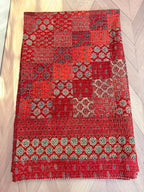 Handcrafted Ajarakh Patchwork Cotton Quilt / Rajai /Bedcover