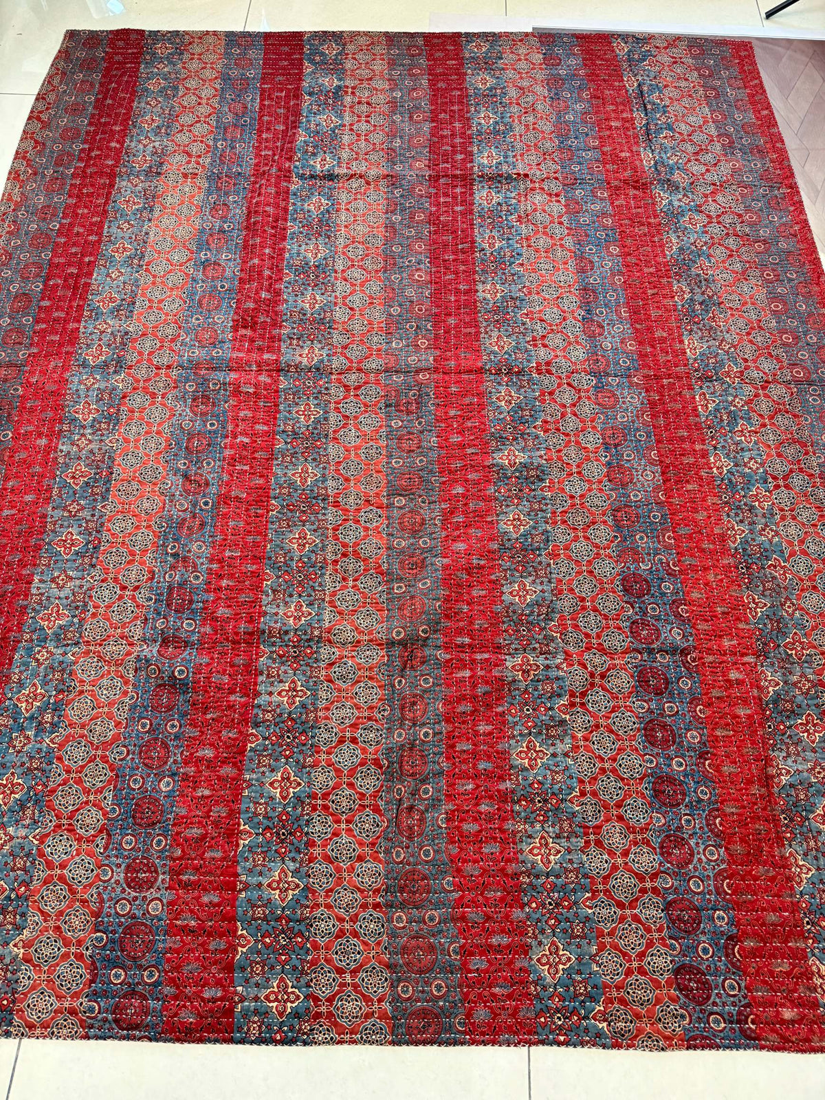 Handcrafted Ajarakh Patchwork Cotton Quilt / Rajai /Bedcover