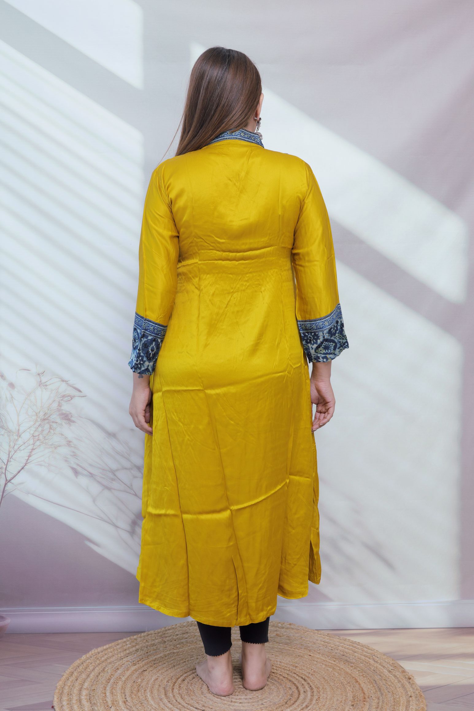 Ira Ajarakh Modal Silk Flap & Mirror Long  Kurti/One Piece
