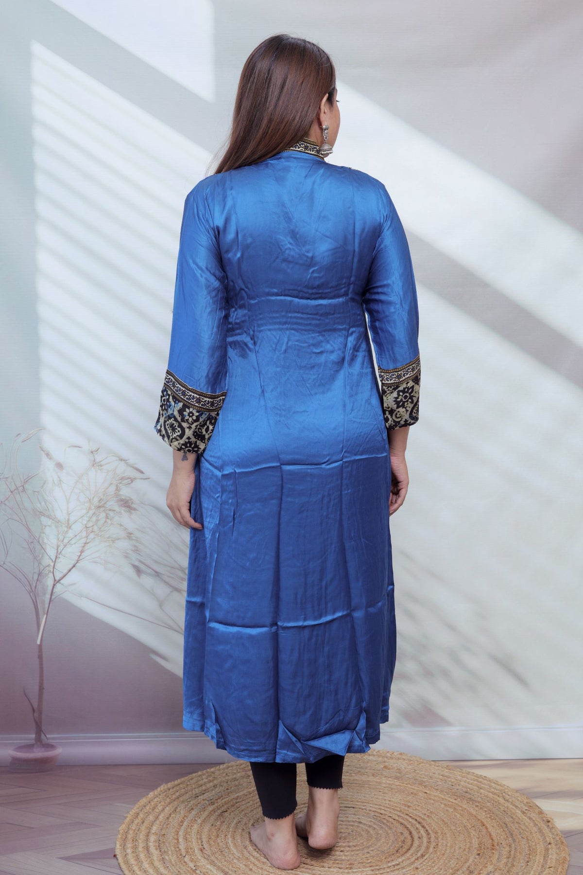 Ira Ajarakh Modal Silk Flap & Mirror Long  Kurti/One Piece