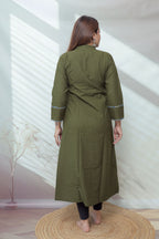 Reeva Ajarakh Plain Kutch Mirror Cotton Long Kurti/One Piece