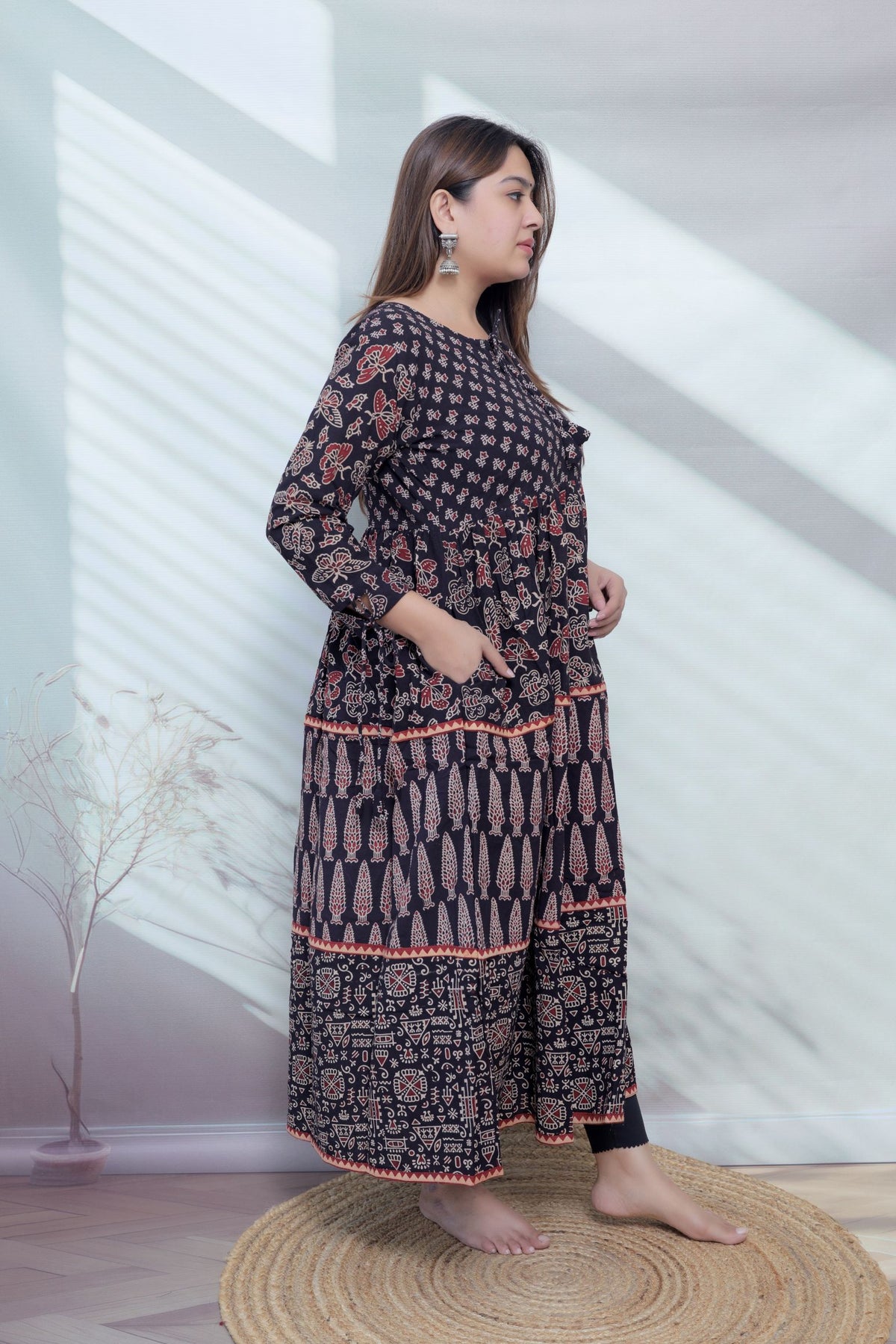 Naira Ajarakh Tessal Cotton Long Kurti/One Piece