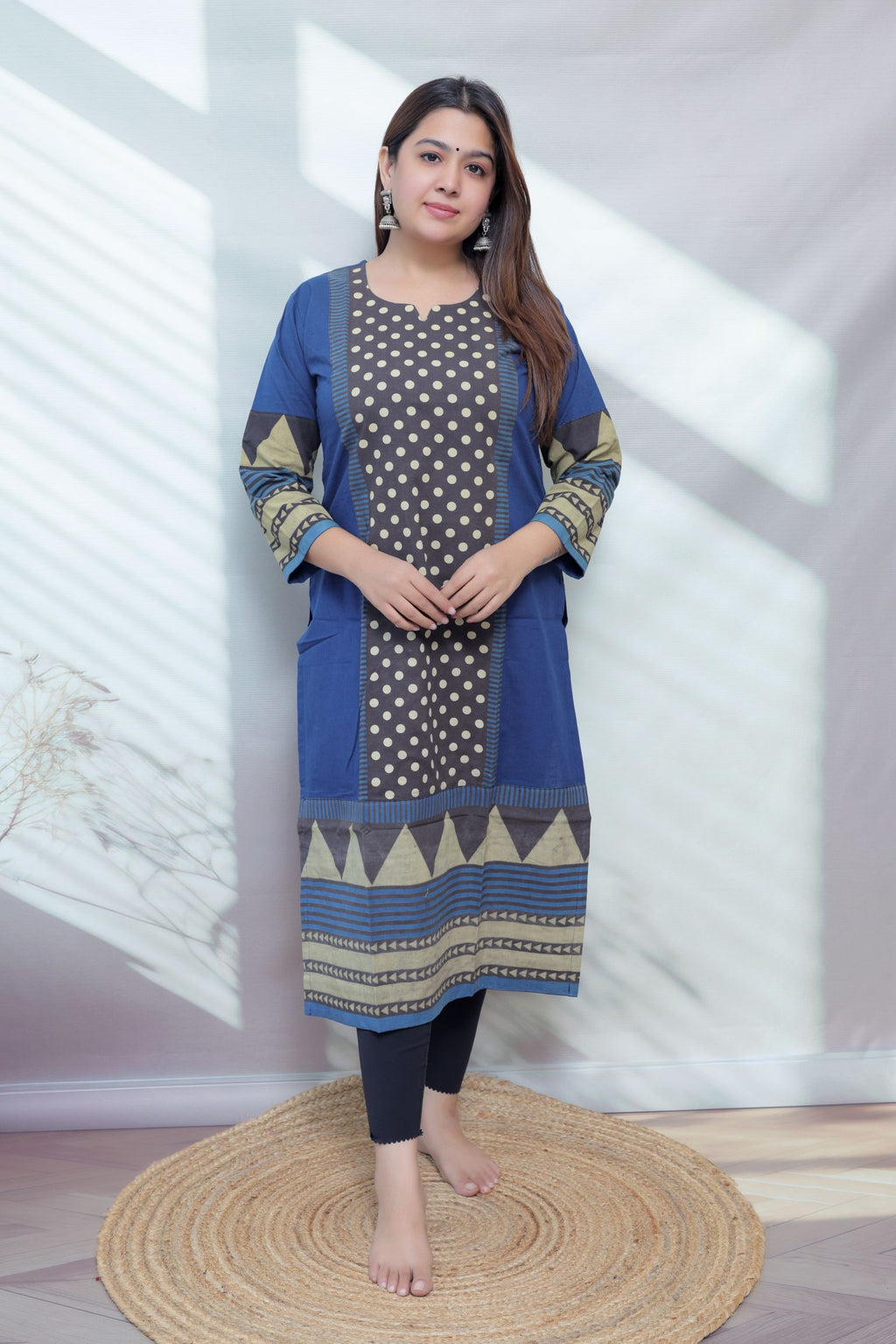 Bhoomi Ajarakh Dot Cotton Straight Kurti