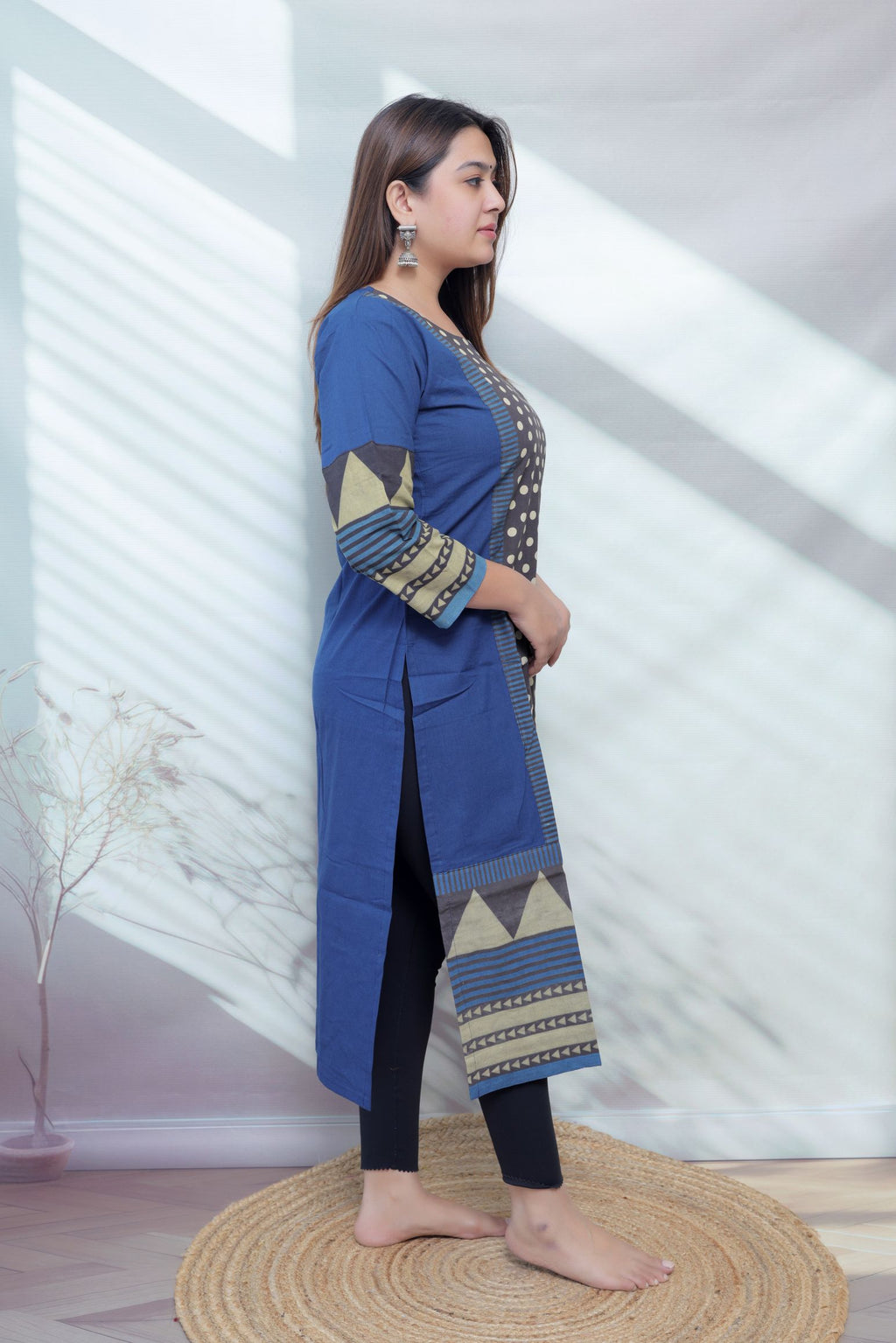 Bhoomi Ajarakh Dot Cotton Straight Kurti