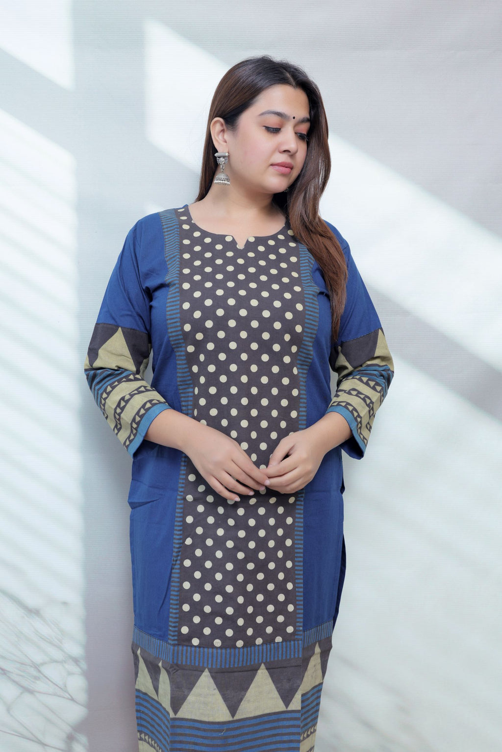 Bhoomi Ajarakh Dot Cotton Straight Kurti