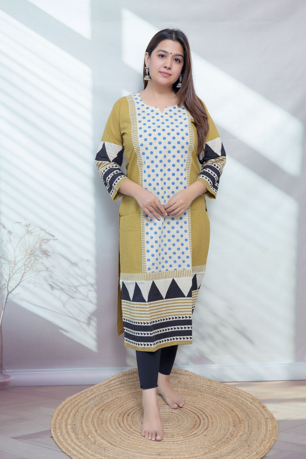 Bhoomi Ajarakh Dot Cotton Straight Kurti