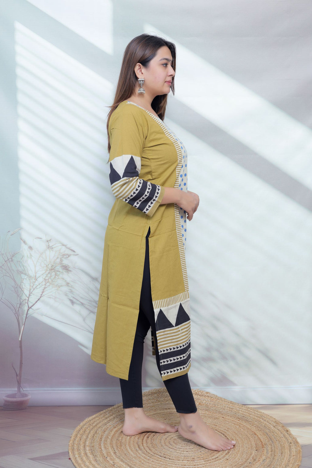 Bhoomi Ajarakh Dot Cotton Straight Kurti
