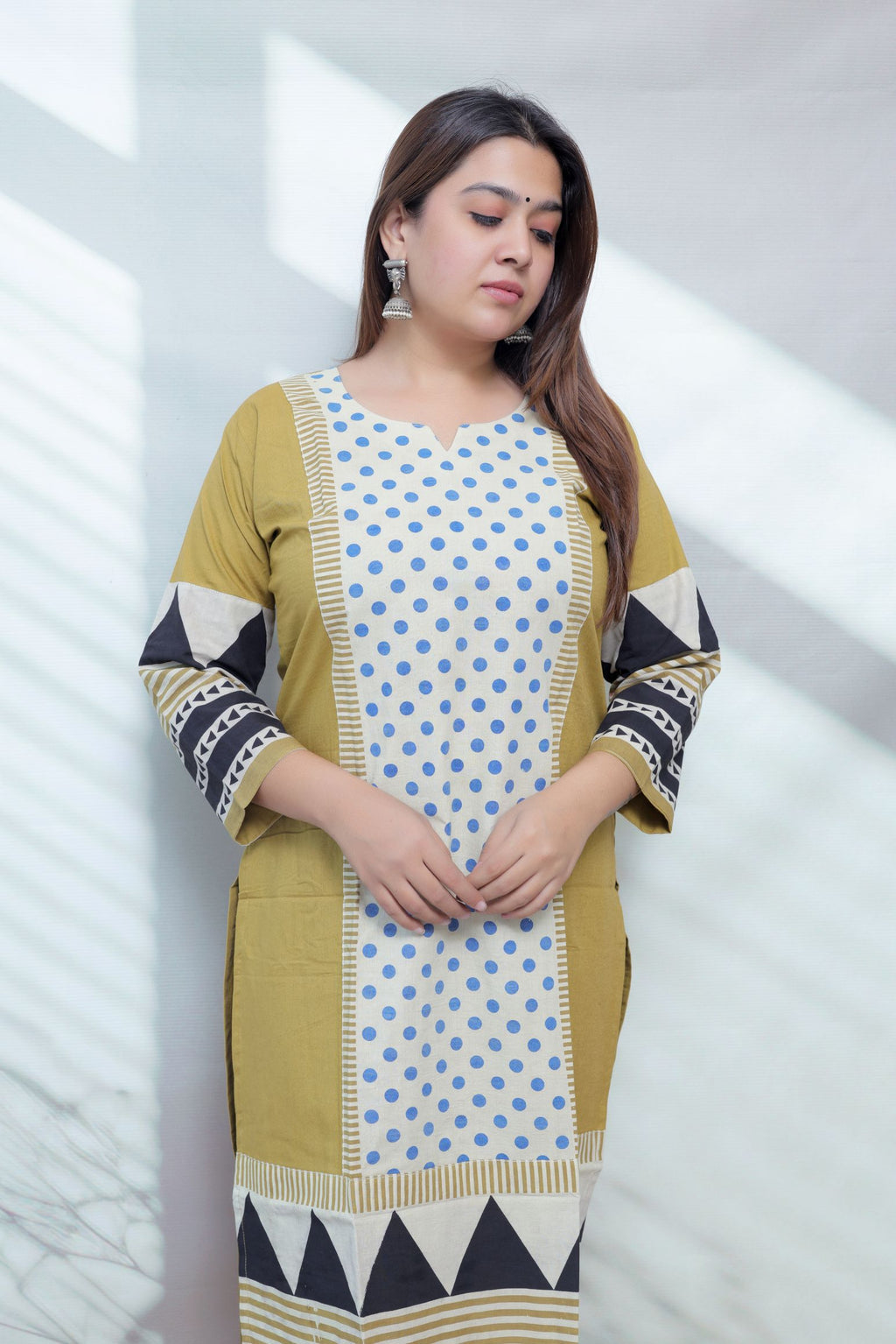Bhoomi Ajarakh Dot Cotton Straight Kurti