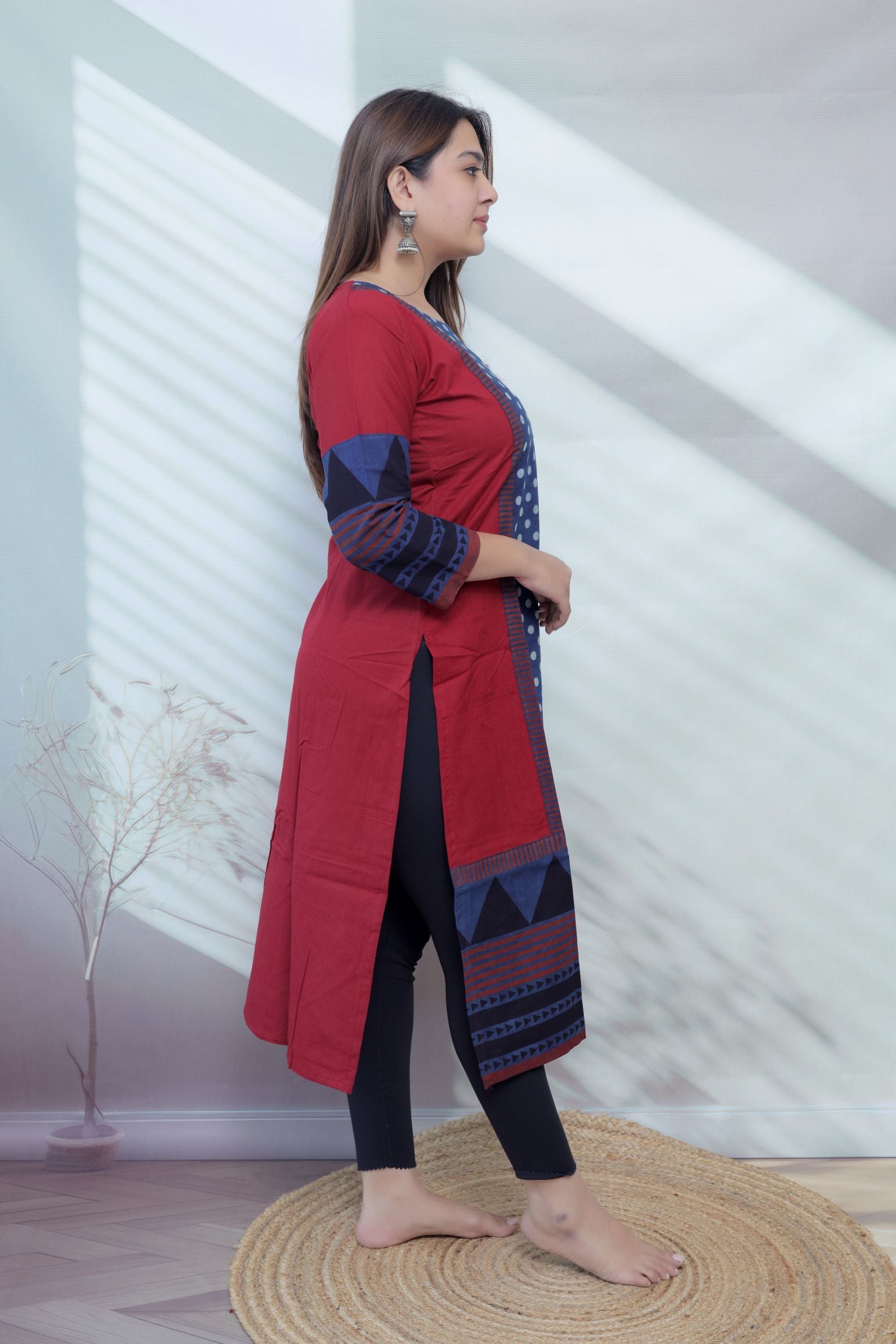 Bhoomi Ajarakh Dot Cotton Straight Kurti