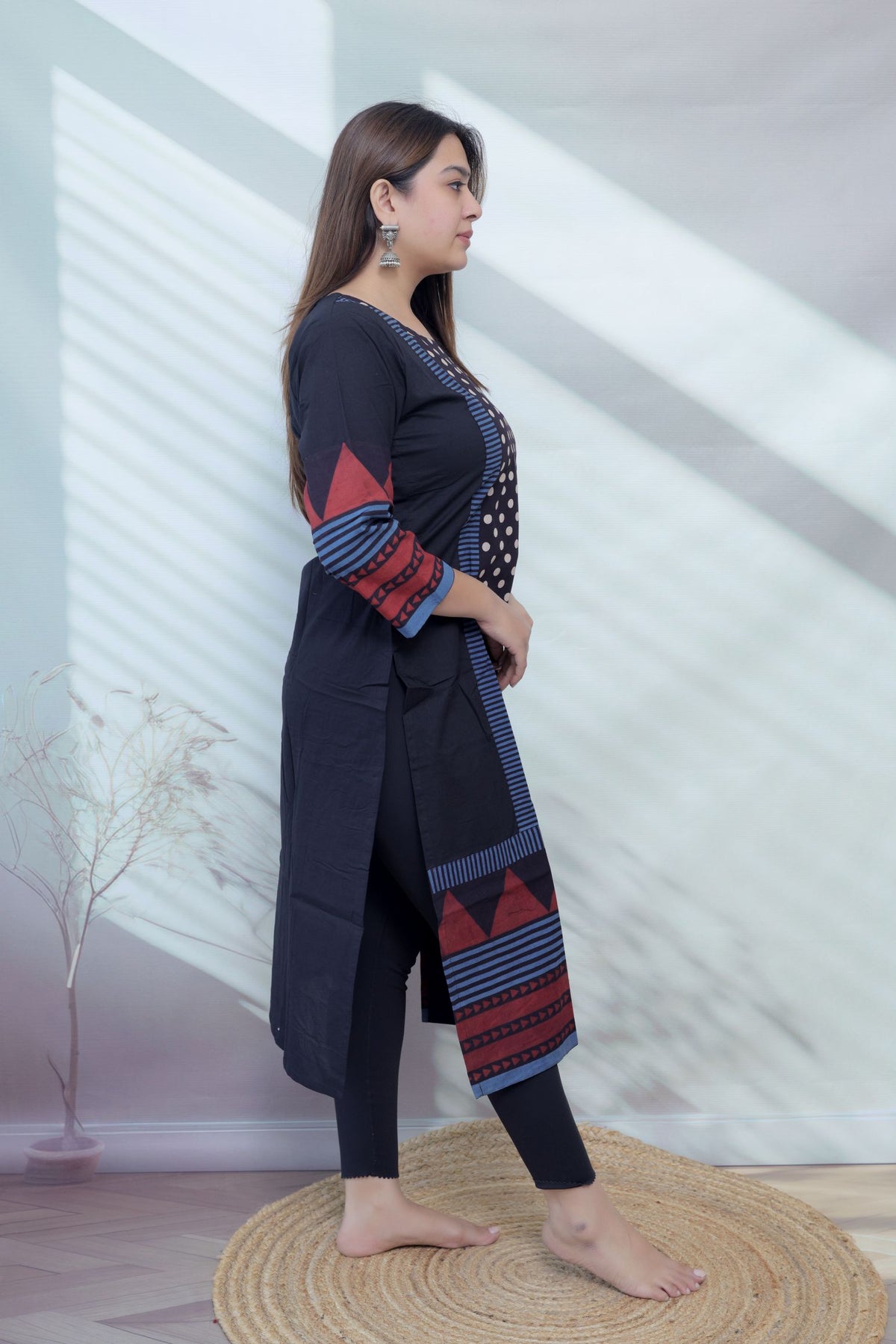 Bhoomi Ajarakh Dot Cotton Straight Kurti