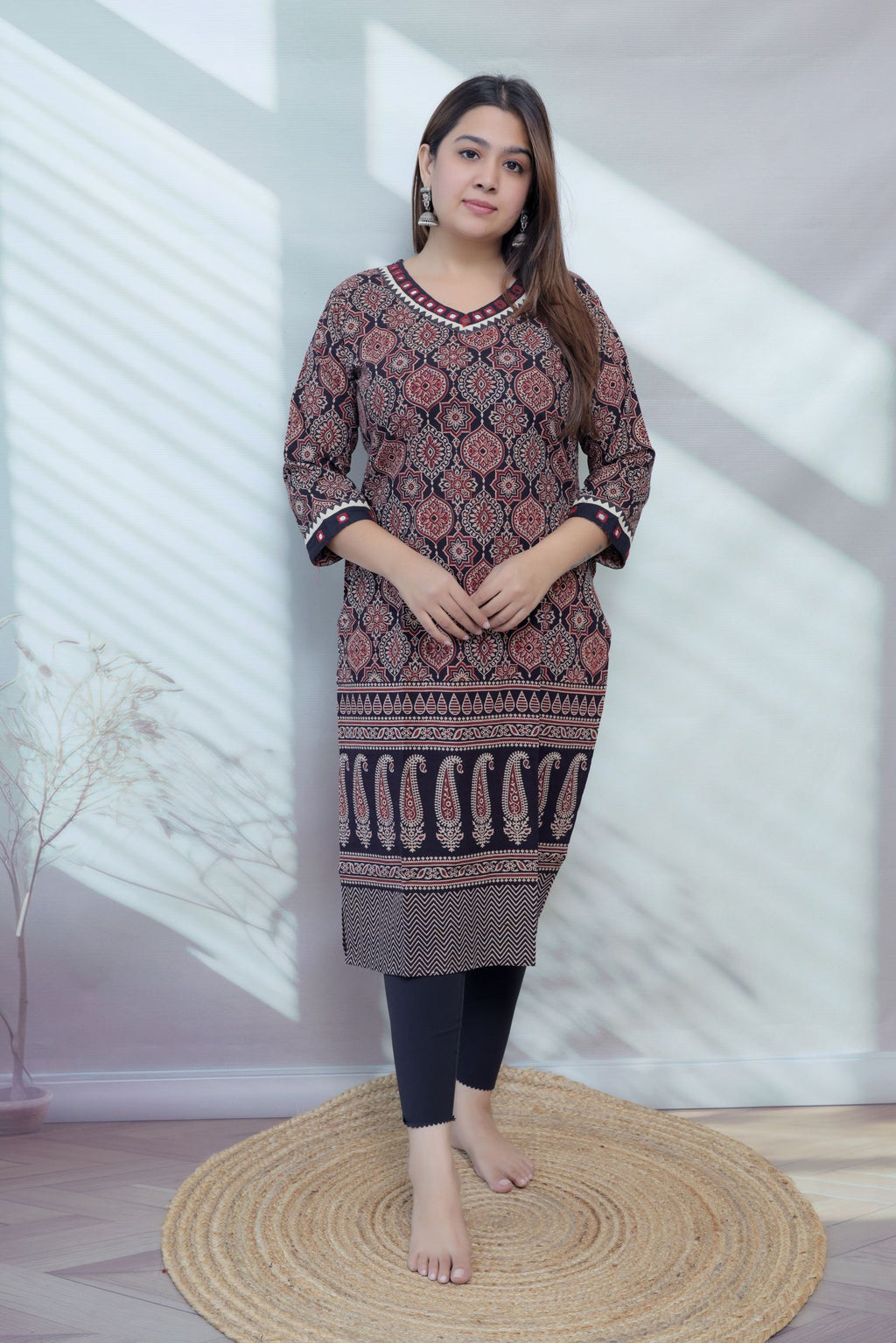Ananya Ajarakh Mirror Cotton Straight Kurti