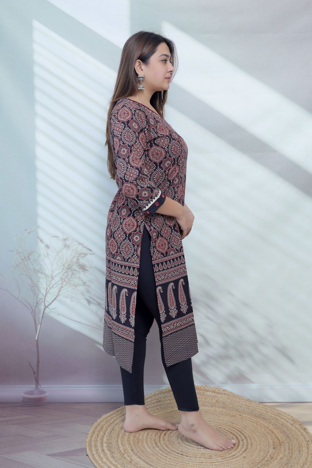 Ananya Ajarakh Mirror Cotton Straight Kurti