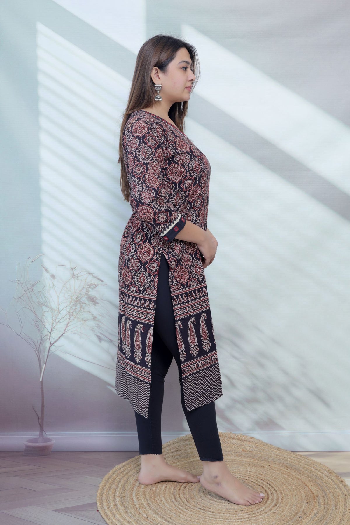 Ananya Ajarakh Mirror Cotton Straight Kurti