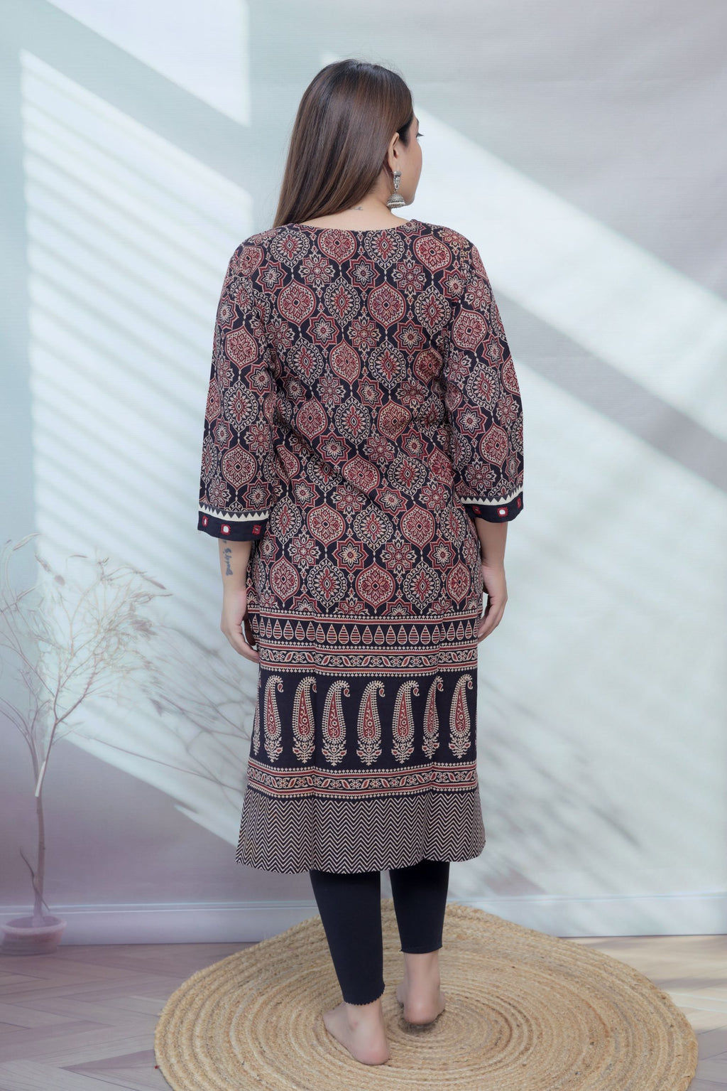 Ananya Ajarakh Mirror Cotton Straight Kurti